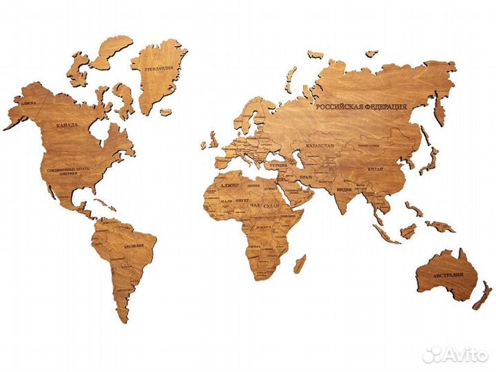 Деревянная карта мира Зеленоград