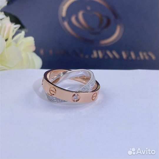 Кольцо Cartier Love, бриллиантовое паве 0,1ct