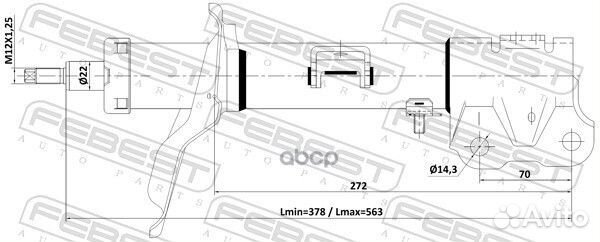 Амортизатор газовый перед лев 04110007FL Fe