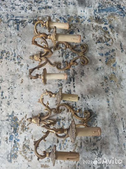 2 антикварных бра, середина XX века