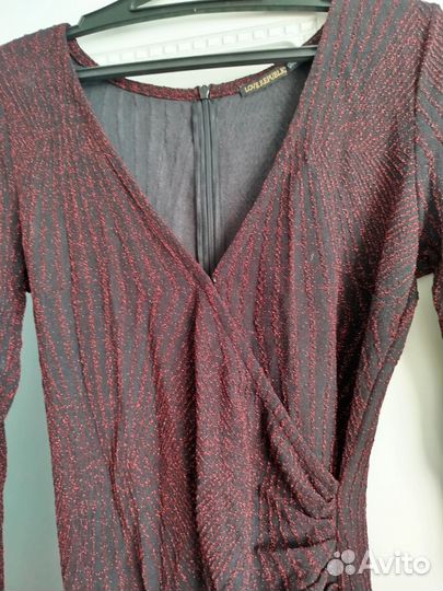 Вечернее платье черное бордовый люрекс