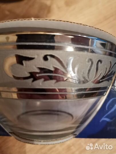 Салатник новый 2 шт 13 см Гусь Хрустальный