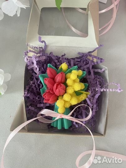 Мыло ручной работы Букет к 8 Марта