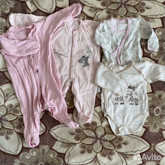 Вещи на девочку 0-3 мес