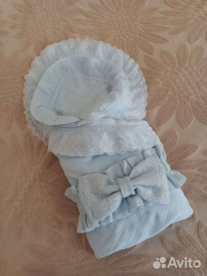 Конверт на выписку муслиновый плед