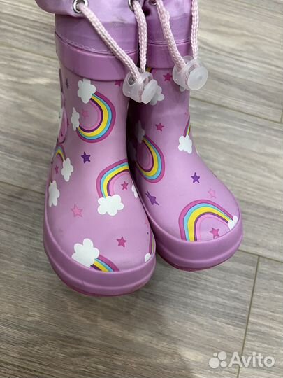 Резиновые сапоги для девочки, размер 21