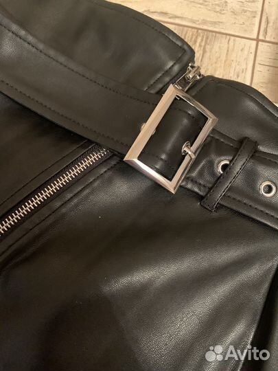 Юбка черная экокожа пуловер Zarina 46 р М