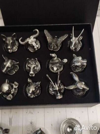 Подарочный набор рюмки-перевёртыши 12 зверушек