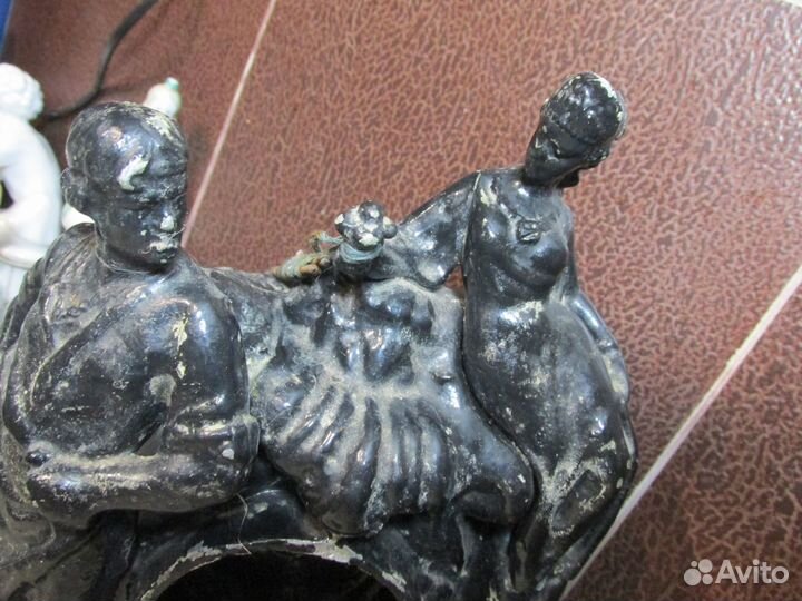 Часы Каменный цветок подчасник Германия бронза