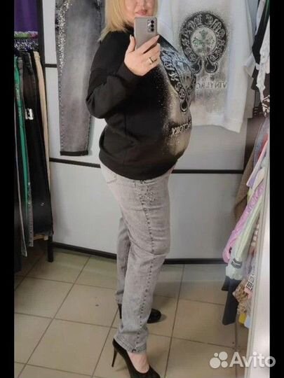 Джинсы женские Турция камни 54/58