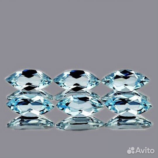 Аквамарин натуральный 2,68Ct 8х4мм 6шт VVS Маркиза