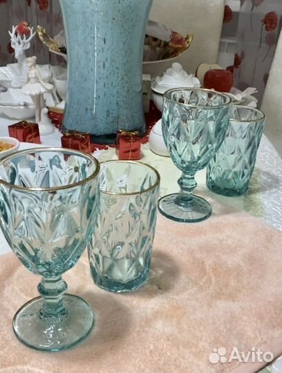 Набор Ваза 33 см, фужеры, стаканы (13 предметов)