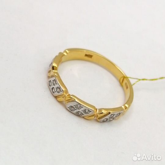 Кольцо / размер 17,5 / 2,40г / Золото585 / фианиты круглые