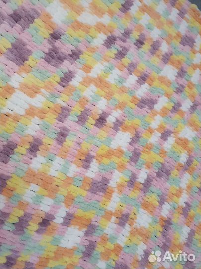 Плед детский вязаный плюшевый