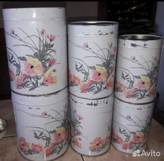 Красивые жестяные банки Винтаж СССР