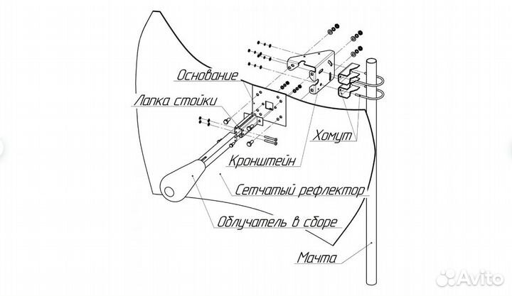Антенна KNA27-27 дБ 3g/4g +пигтейлы+кабели+кронште