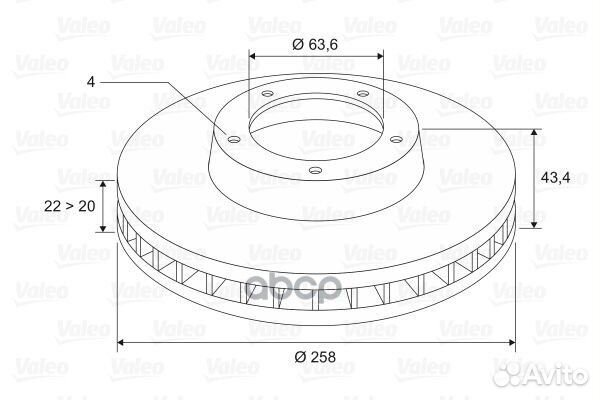 Диск торм. FOR fiesta (1шт.) 297560 Valeo