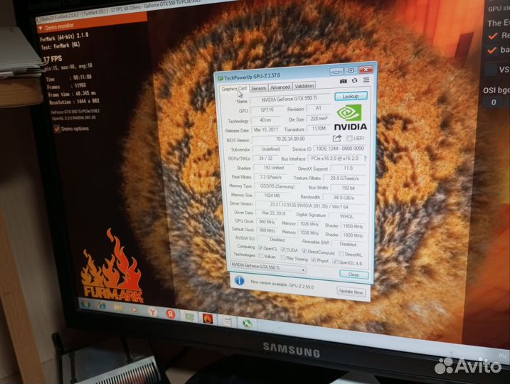Видеокарта Palit GTX550TI 1Gb