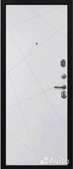 Входная дверь Феникс Линии велюр белый софт