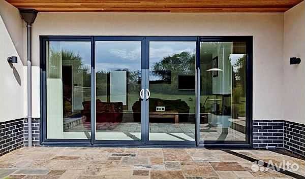 Двери алюминиевые входные раздвижные