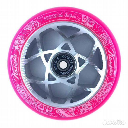 Колесо самокат Комета Атом Розовый / Серый