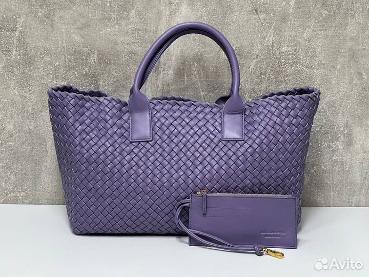 Сумка женская из кожи шоппер Bottega Veneta Cabat