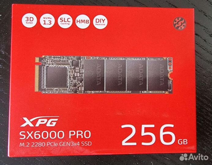 SSD накопитель adata XPG SX6000 Pro M.2 2280 256гб