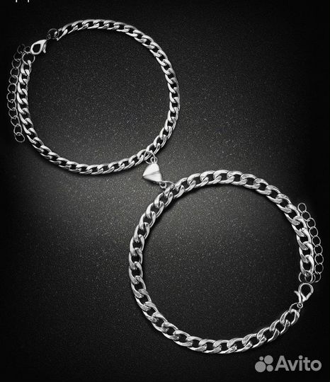 Серебряные парные браслеты