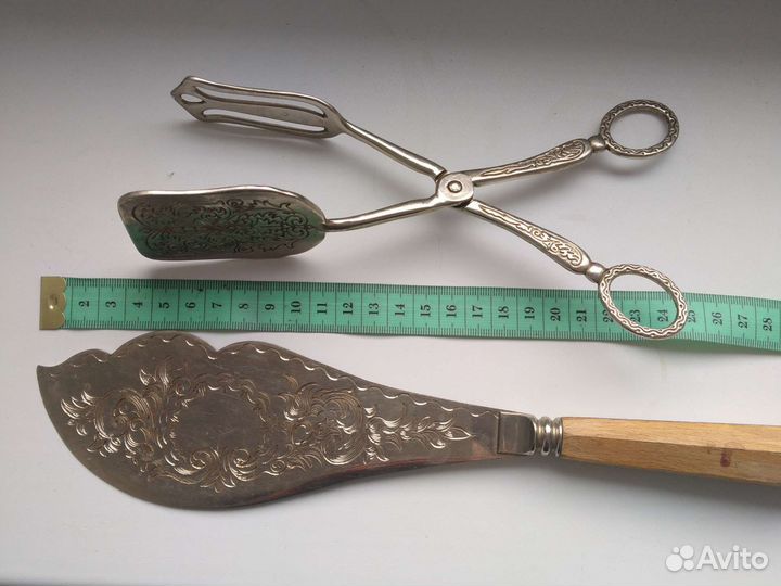 Нож и лопатка для торта времён СССР
