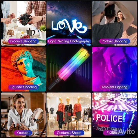 Видеосвет DigitalFoto G60R 60см RGB со шторками