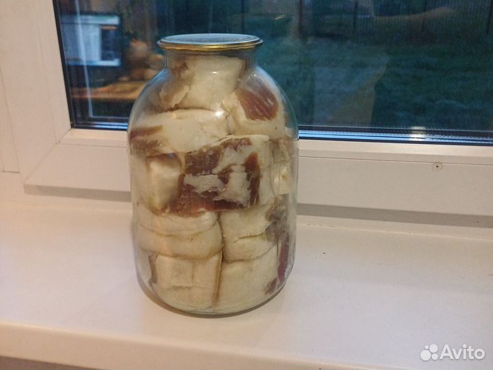 Сало соленое домашние в банке 2.5кг