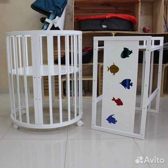 Детская кроватка круглая овальная 7в1 Mika Nori