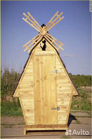 Дачный туалет с кошкой юмз 163