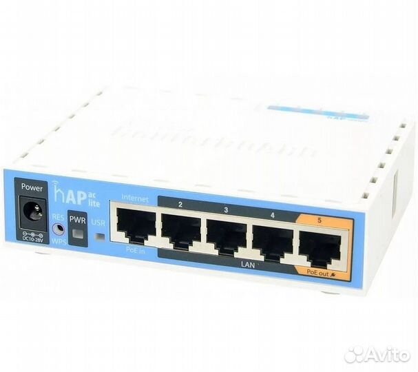 Wi-Fi роутер MikroTik hAP AC lite, белый/синий