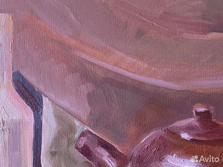 Картина маслом на холсте розовая