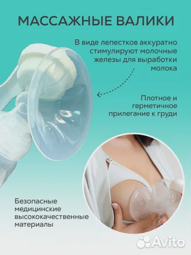 Молокоотсос ручной с бутылочкой (150мл)