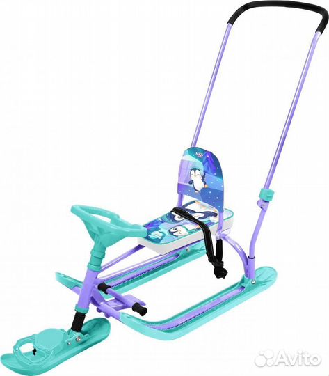 Снегокат Nika Twiny 2 плюс с родительской ручкой