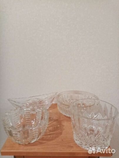 Хрустальные стопки, стаканы, салатики, конфетницы