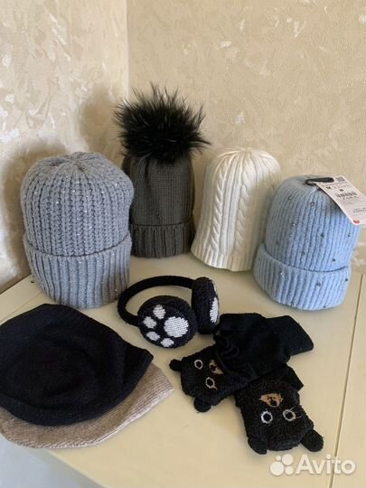 Шапки H&M, палантины, перчатки