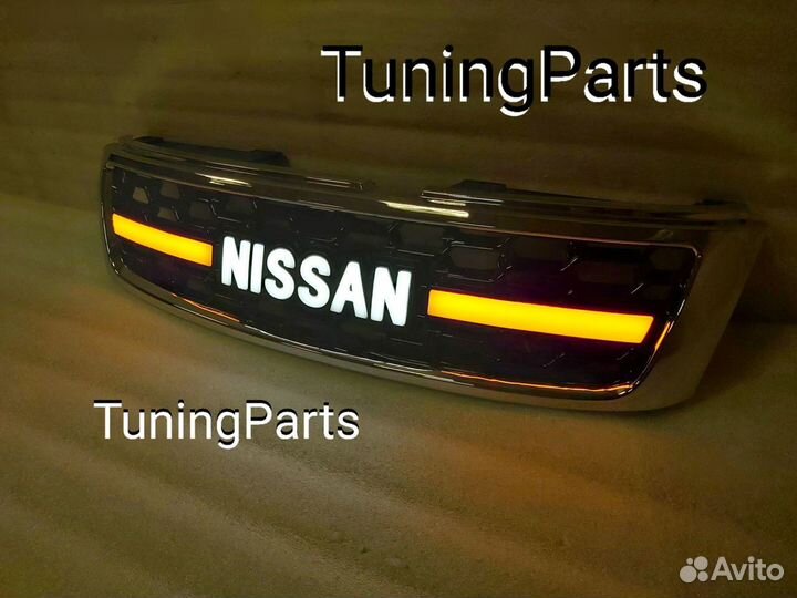 Фары решетка nissan patrol Y61 LED тюнинг хром