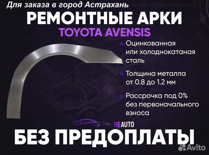 Ремонтные арки на Toyota avensis передние