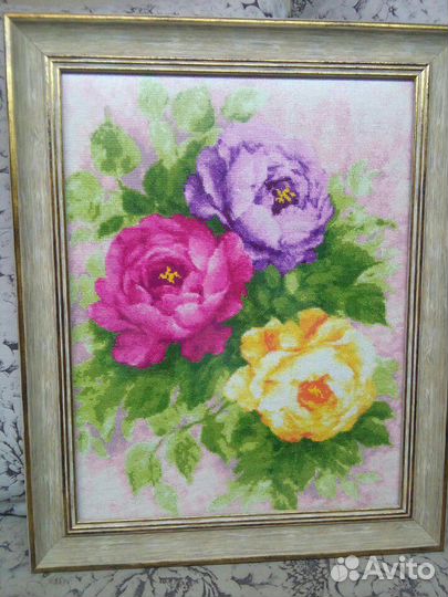 Вышивка крестом Пионы