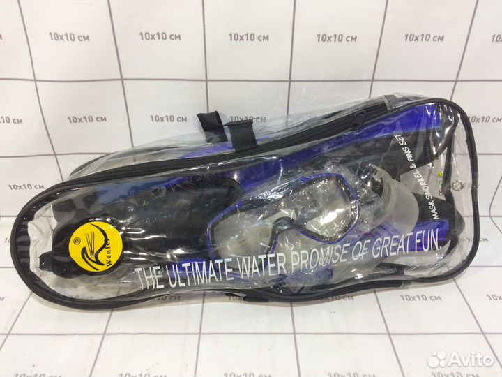 Набор для подводного плавания ласты 25см+маска