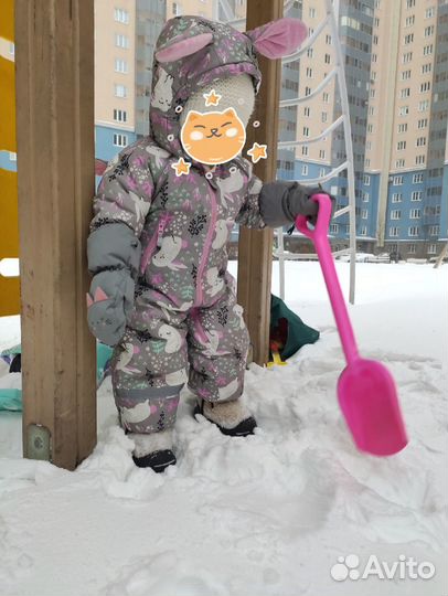 Зимний Комбинезон зайчик 80 р