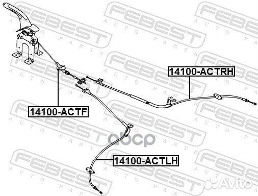 Трос ручного тормоза 14100actf Febest