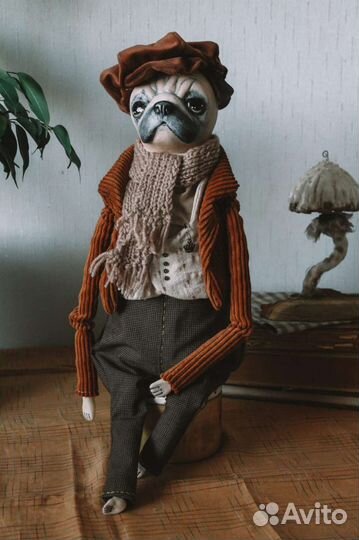 Мопс. Авторская кукла ручной работы