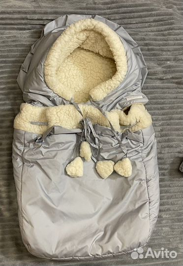 Конверт зимний меховой на выписку