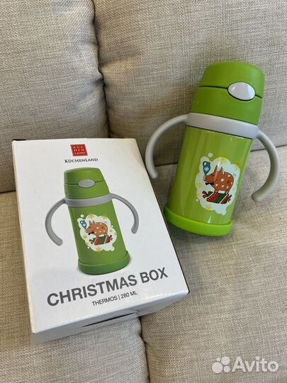 Термос детский в упаковке новый 280 мл с ручками