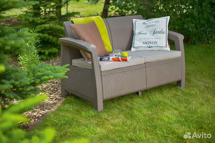 Диван пластиковый Корфу (Corfu love seat) (Миасс)