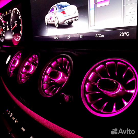 Подсветка салона Mercedes W213 64цвета